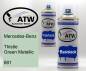 Preview: Mercedes-Benz, Thistle Green Metallic, 881: 400ml Sprühdose + 400ml Klarlack - Set, von ATW Autoteile West.
